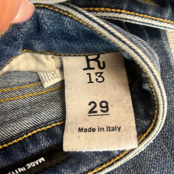 R13 Kate Skinny Jeans Denim Distressing - Picture 2 of 8